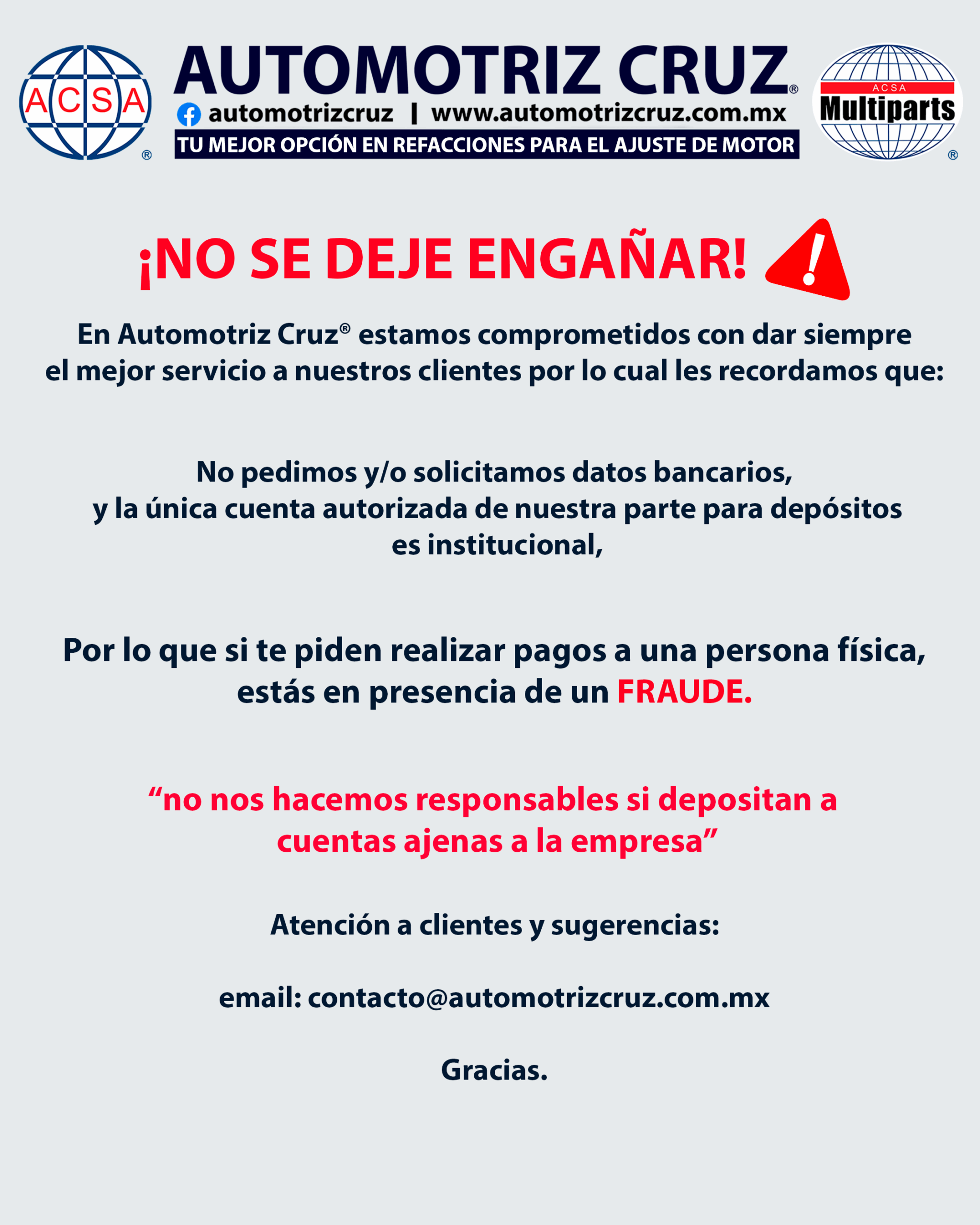 NO SE DEJE ENGAÑAR AGOSTO 2025